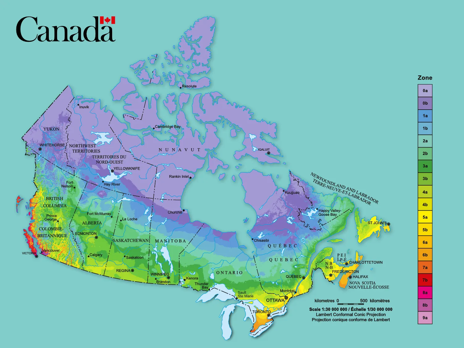 Canadian Plant Hardiness Zone Map